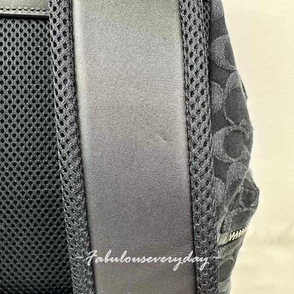 Coach Men's Sprint Backpack In Signature Denim/Silver/Black CAJ57 - Picture 4 of 16